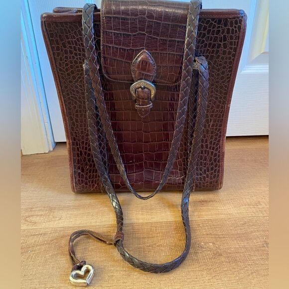Brighton 100% Leather Brown Vintage retro heart charm Donna classic shoulder bag - Picture 1 of 9